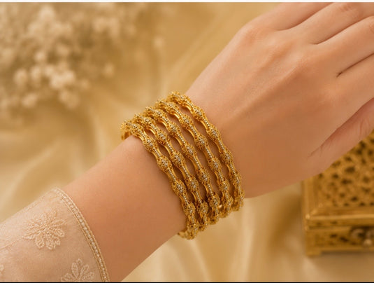 Gold plated 6pc bangles (Bg297)