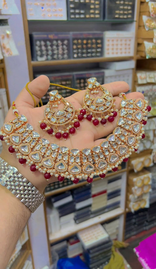 Kundan necklace set With Jhumar (Ns131)