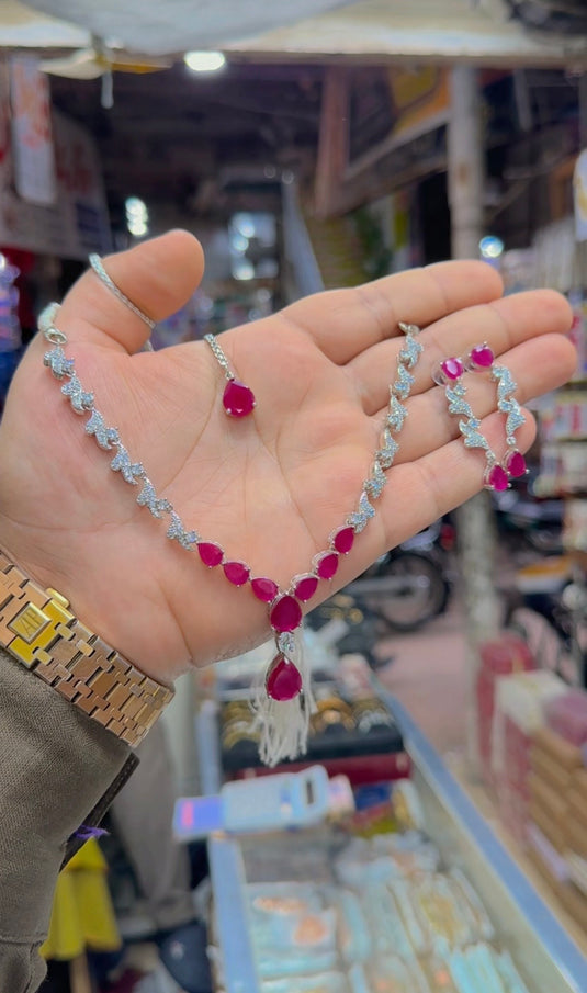 Ad zircone necklace set (Ns186)
