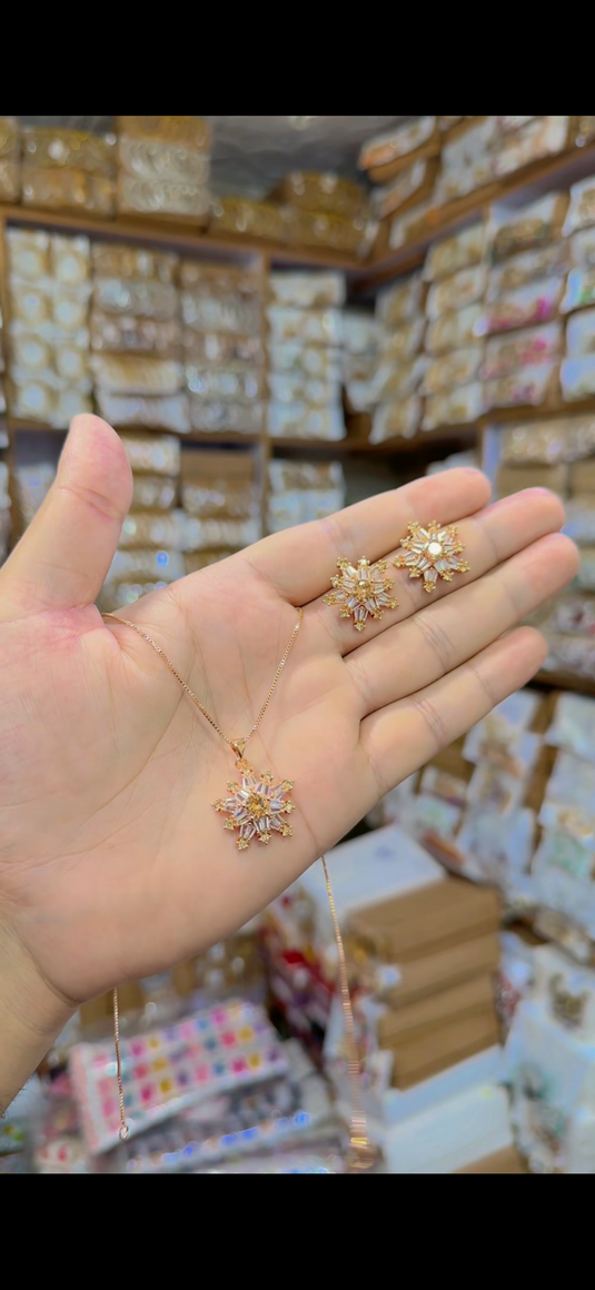 Zircone One Carrat Locket set(Ls123)