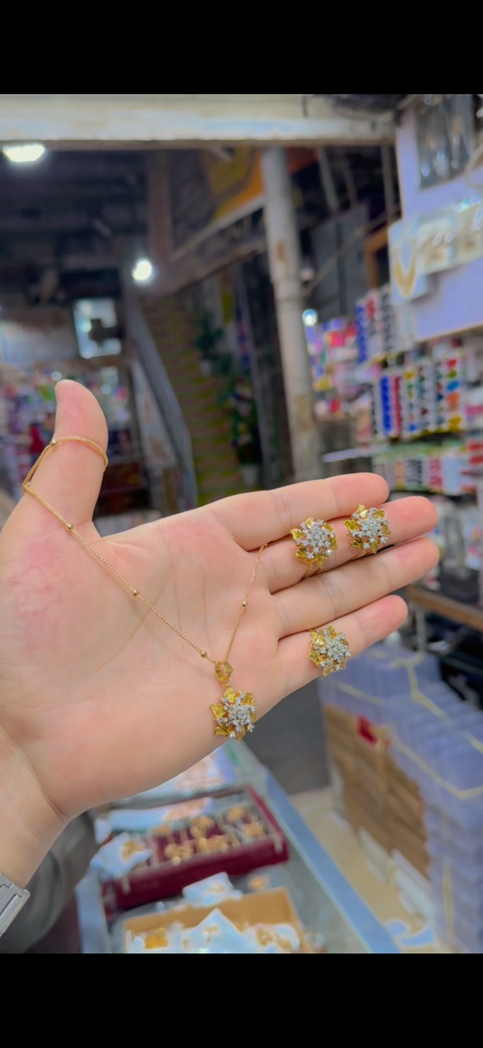 Gold plated Ganga Jamni combo set(Ls208)