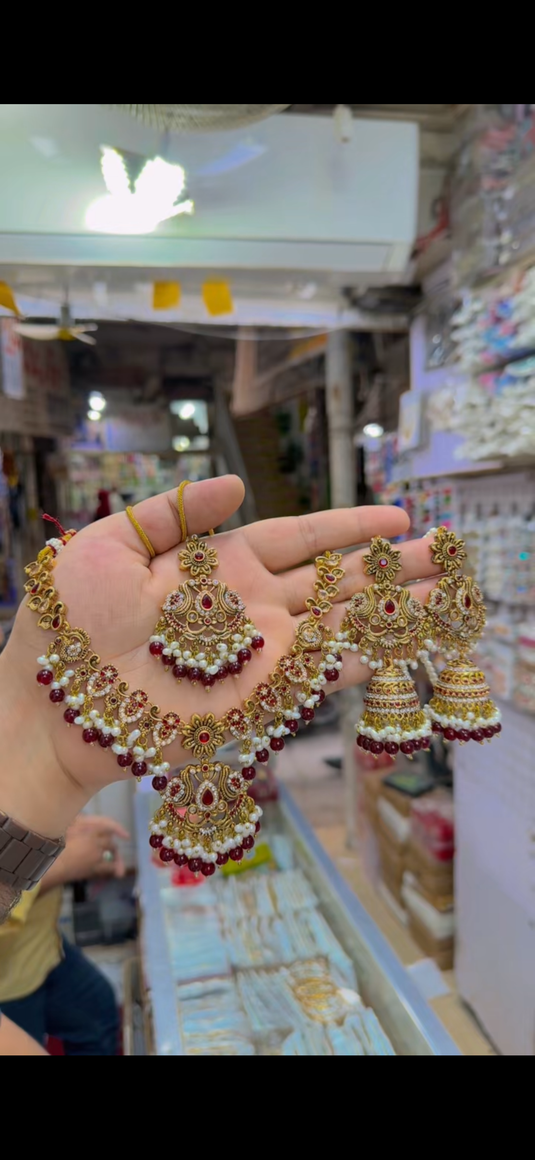 South Indian Necklace set premium Quality (Ns357)
