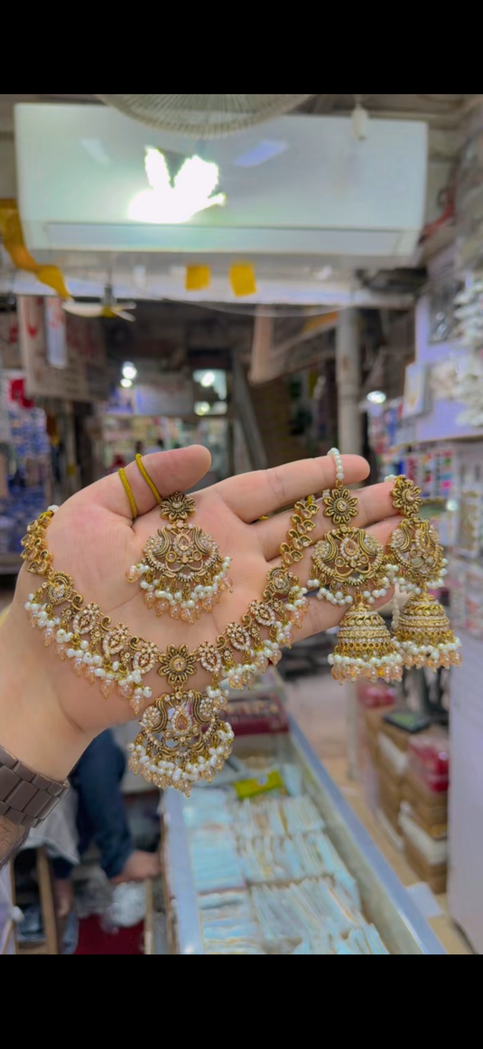 South Indian Necklace set premium Quality (Ns357)
