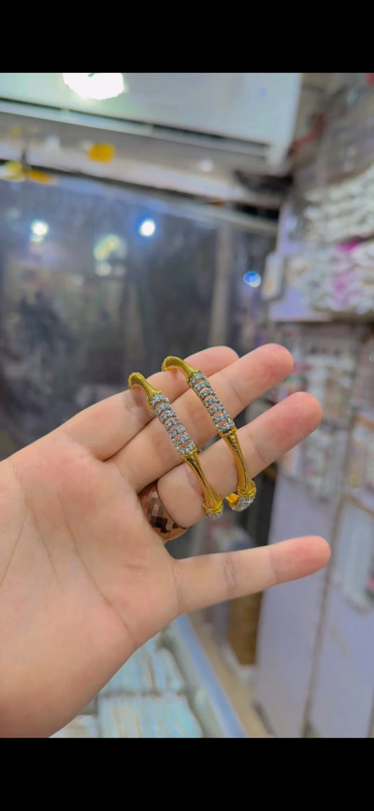 Gold plated Diamond cut bangles(bg304)